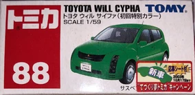 No. 88 Toyota WiLL Cypha (First Edition Special Color) | Tomica