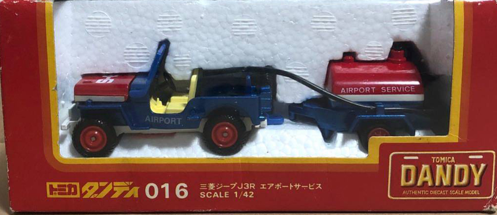 Tomica Dandy 016 Mitsubishi Jeep J3R Airport Service | Tomica Wiki 