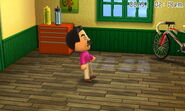 A Mii becoming shocked after the player enters while they have the hiccups.