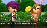 A Mii not paying attention to their sweetheart.