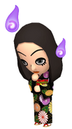 A female Mii wearing a kimono