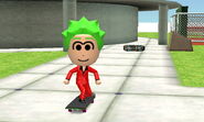 A Mii skateboarding at the Observation Tower