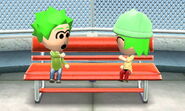 Two Miis talking at the tower.