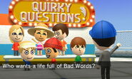 The British version of Quirky Questions in "'Tomodachi Life.