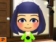 An Easygoing Mii blushing.