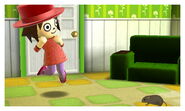 A Mii gets scared by a rat in their apartment (Female).