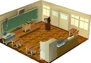 The Classroom as an interior in Tomodachi Life (JP)