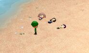 Three shocked Miis on the beach after the confessed Mii rejects them all.