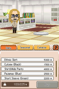 A Mii working part-time in the Clothing Shop.