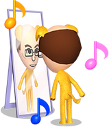 Artwork of a Mii using a Mirror.