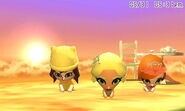 Three Miis doing push ups.