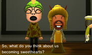 When one Mii accepts the confession and rejects another.