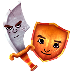 A Mii Blade, with a Mii Shield.