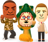 Various Miis making poses.