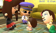 Family and friends with a baby Mii.