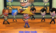 A group of Miis shocked when the player selects "Make it Stop!