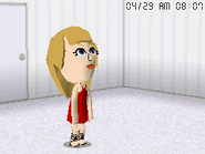 A Mii staring into blank space.