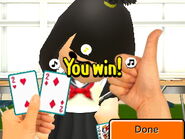 Winning the card minigame (Western versions)