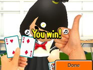 Winning the card mini-game (Western versions)