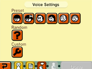 The presets, with the randomization option, and the customization button.