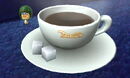 The Coffee cup scene for the AR camera in the Japanese version.