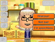 The player has to rate the Mii's funny face in three choices