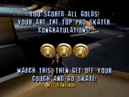 Three gold medals are won in THPS1