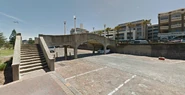 Bondi Beach parking and a pedestrian overpass
