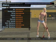 Daisy at the skater select menu.
