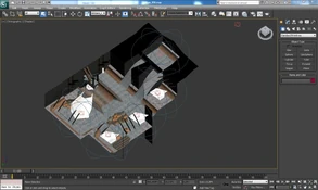 Warehouse level source loaded into 3ds Max software