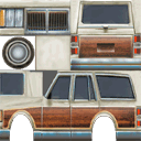 Unused suburbia station wagon texture.