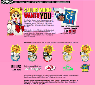 Sweepstakes section on cartoonnetwork.com