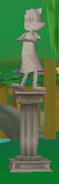 The Bored expression portrayed as the Toon Authority Statue