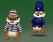 Chip and Dale in their Halloween Costumes