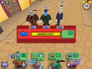 An older version of Toontown Online's COG Battles. There are no "Health Meters" on the COGs' torsos. The street is also slightly different.