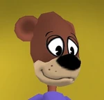 Tall bear head with short muzzle