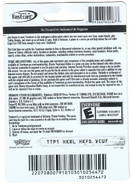 Back of the yellow membership card.