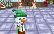 A Toon with a snowman head