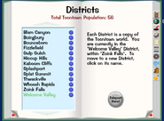 The district list from the Toontown Rewritten v2.0.0 update.