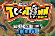Toontown Online celebrates its 15th birthday.