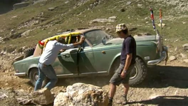 James' Rolls Royce becomes stuck