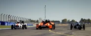 James's Caterham pitted against Jeremy's KTM X-Bow, and Richard's Morgan 3