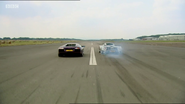 The supercars in a drag race