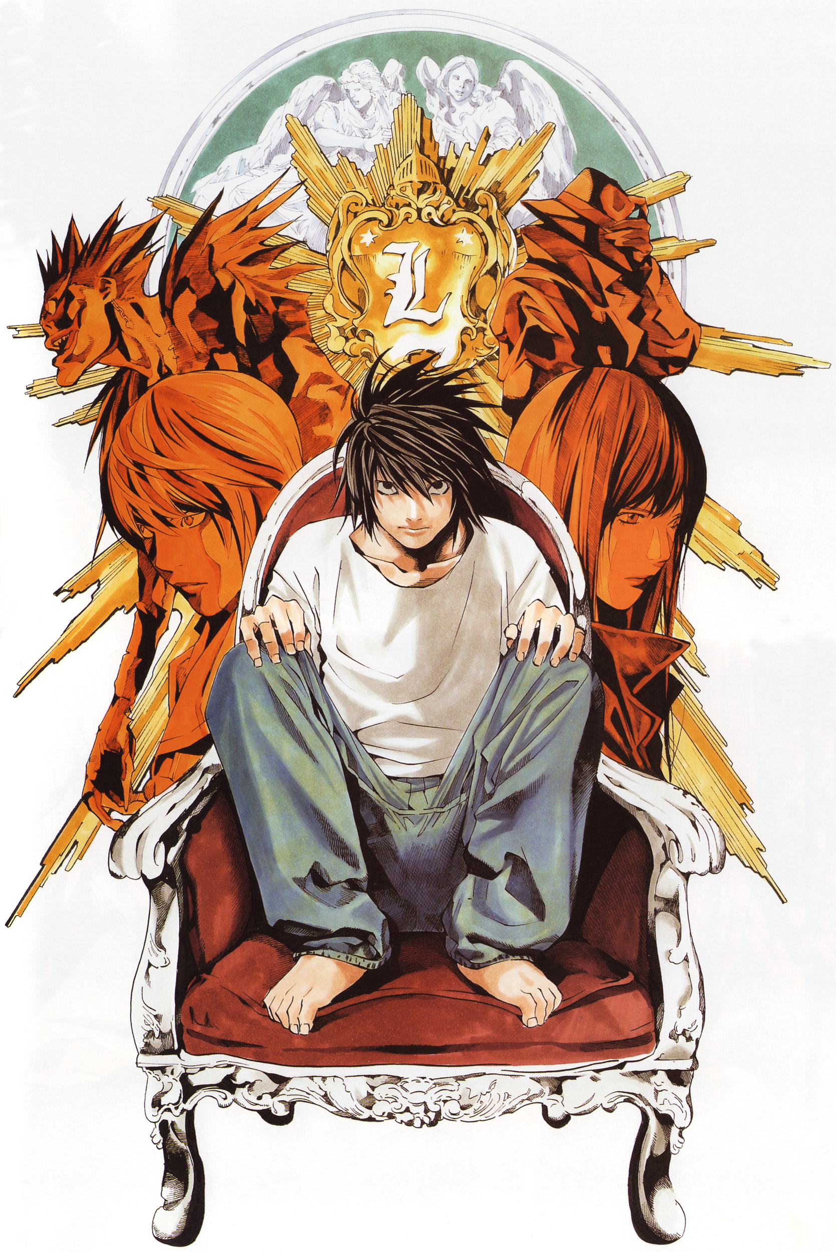 Ryuzaki, anime, black, death, death note, light, manga, ryuga