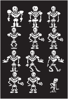 Papyrus' concept designs for his battle sprite