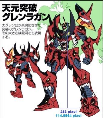 User blog:GreatIskandar14045/Gurren Lagann Mech Size & God Tier Speed, Top-Strongest Wikia