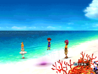 Crono, Marle and Lucca's presumed ghosts, appearing in Chrono Cross