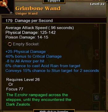 Grimbone Wand upgraded