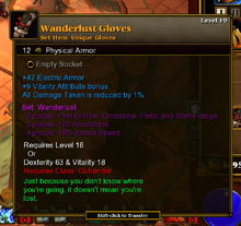 Wanderlust gloves stats