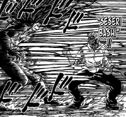 Ichiryuu hitting Midora with Seseri Bashi